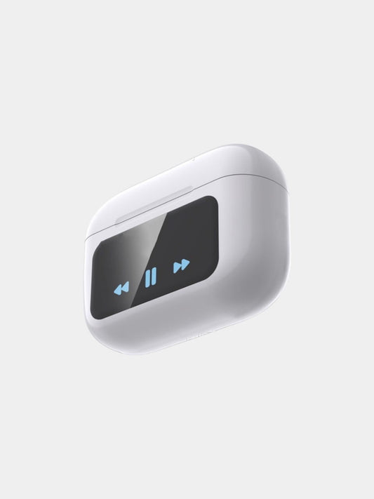 White A9 Pro ANC Bluetooth 5.4 Wireless Earbuds with Smart Screen and Active Noise Cancellation